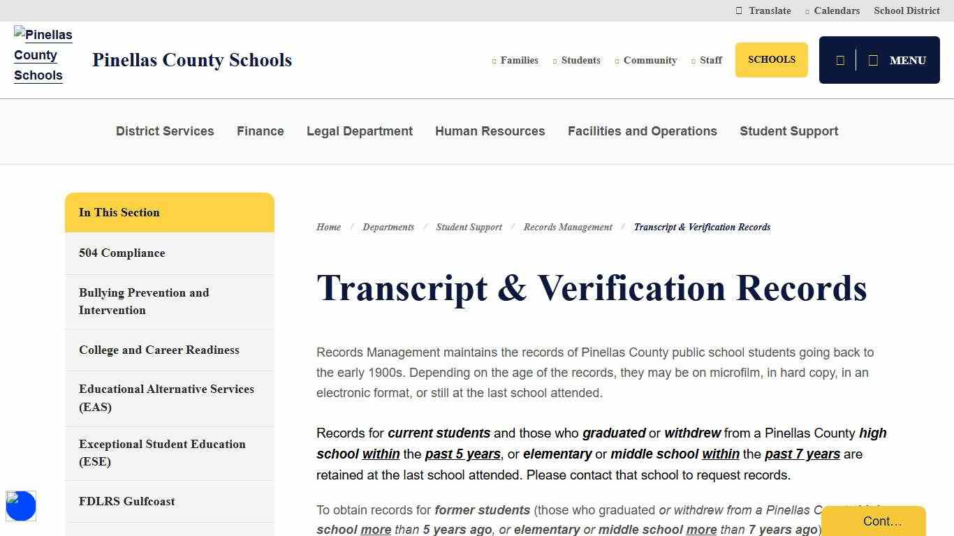 Transcript & Verification Records