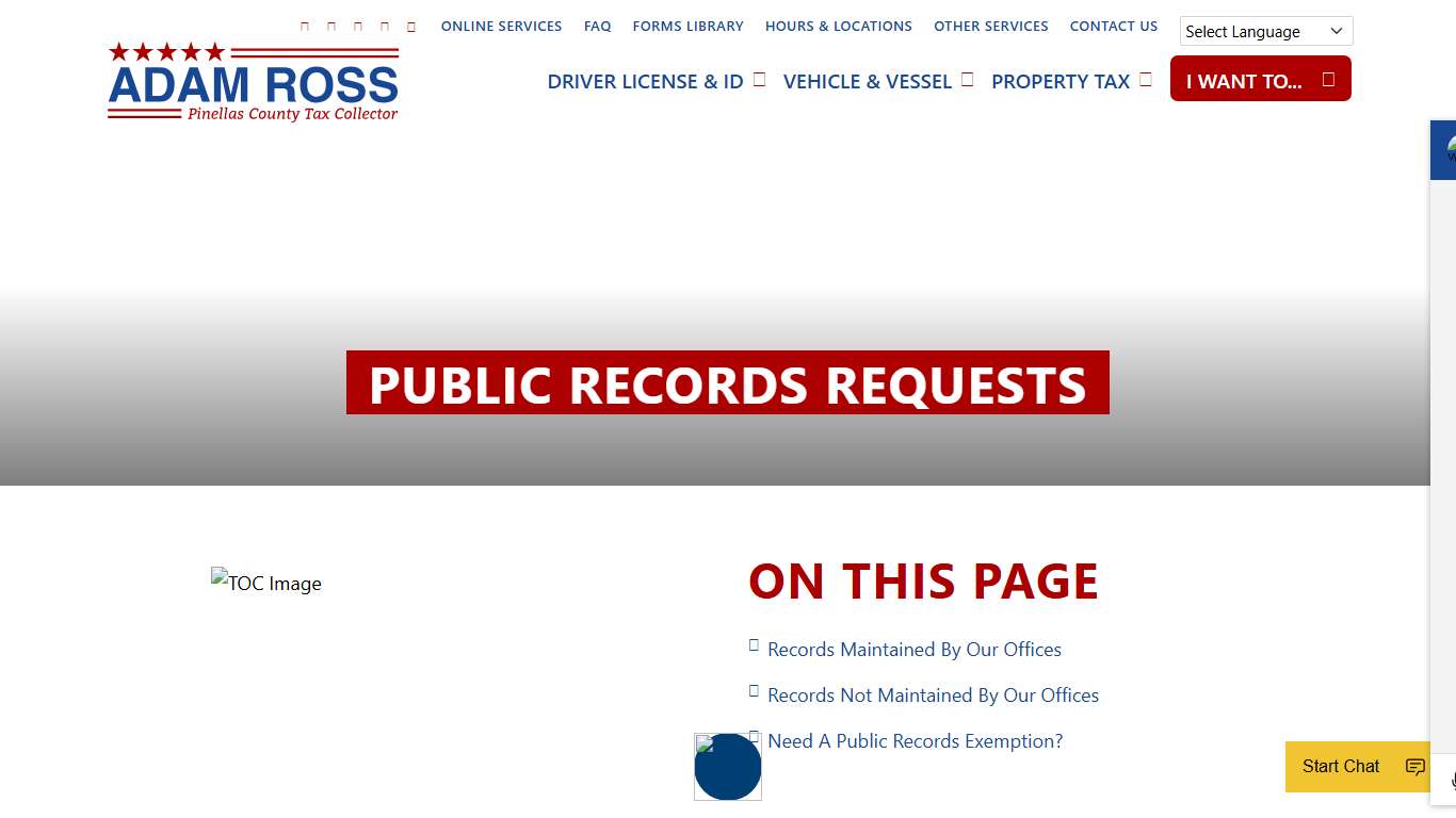 Public Records Requests - Pinellas County Tax Collector